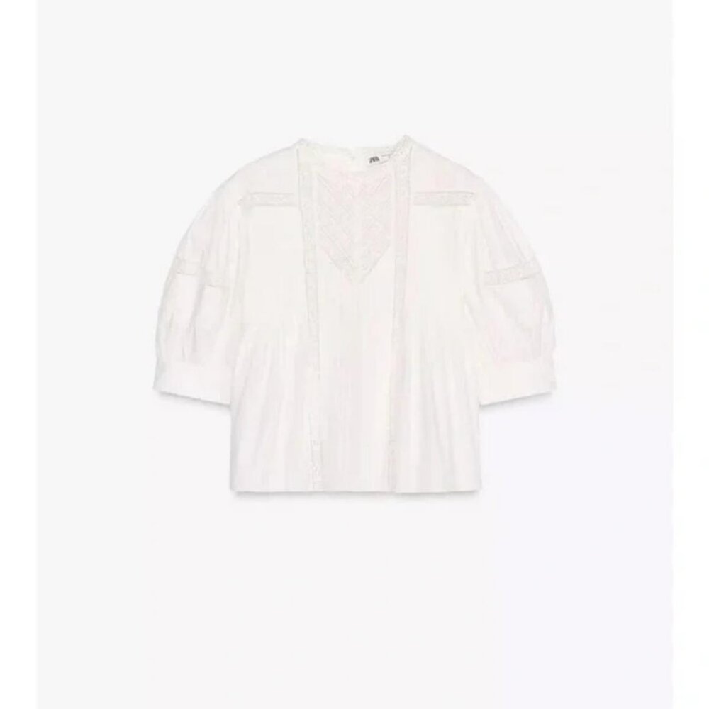 ZARA ZW COLLECTION LACE BLOUSE - Picture 5 of 6